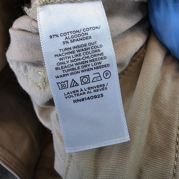 LOFT Pants Womens Size 12 Petite Tan Belted Cropped Chino Straight Leg Casual - Picture 11 of 12